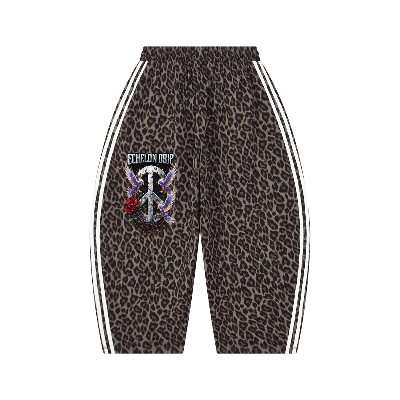 Unisex Leopard Barrel Leg Sweatpants