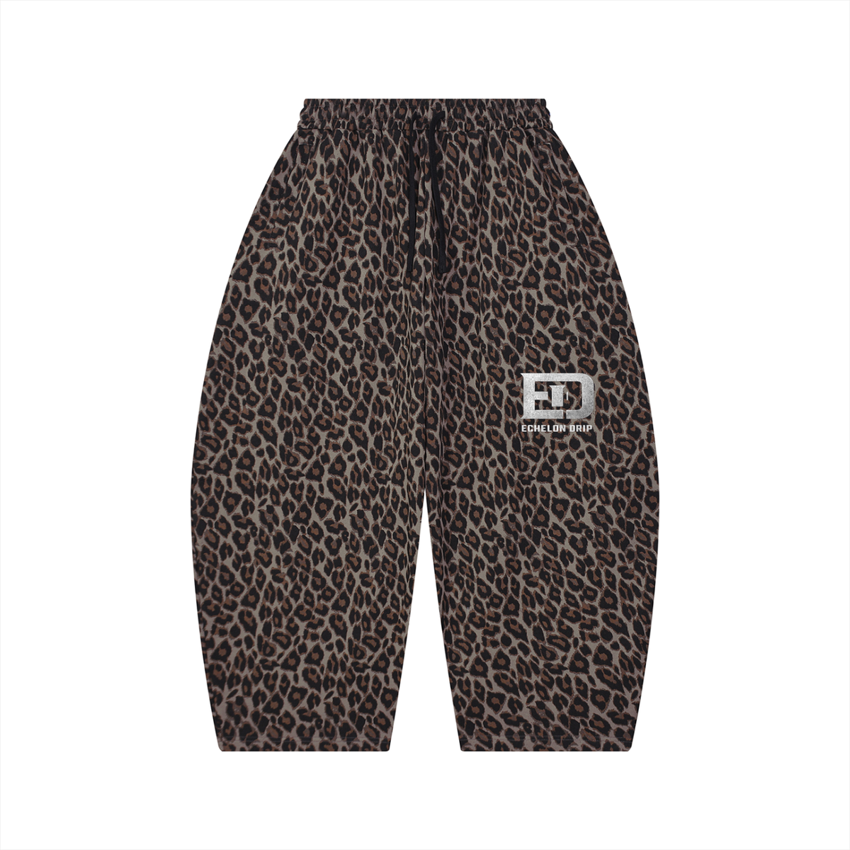Unisex Leopard Barrel Leg Sweatpants