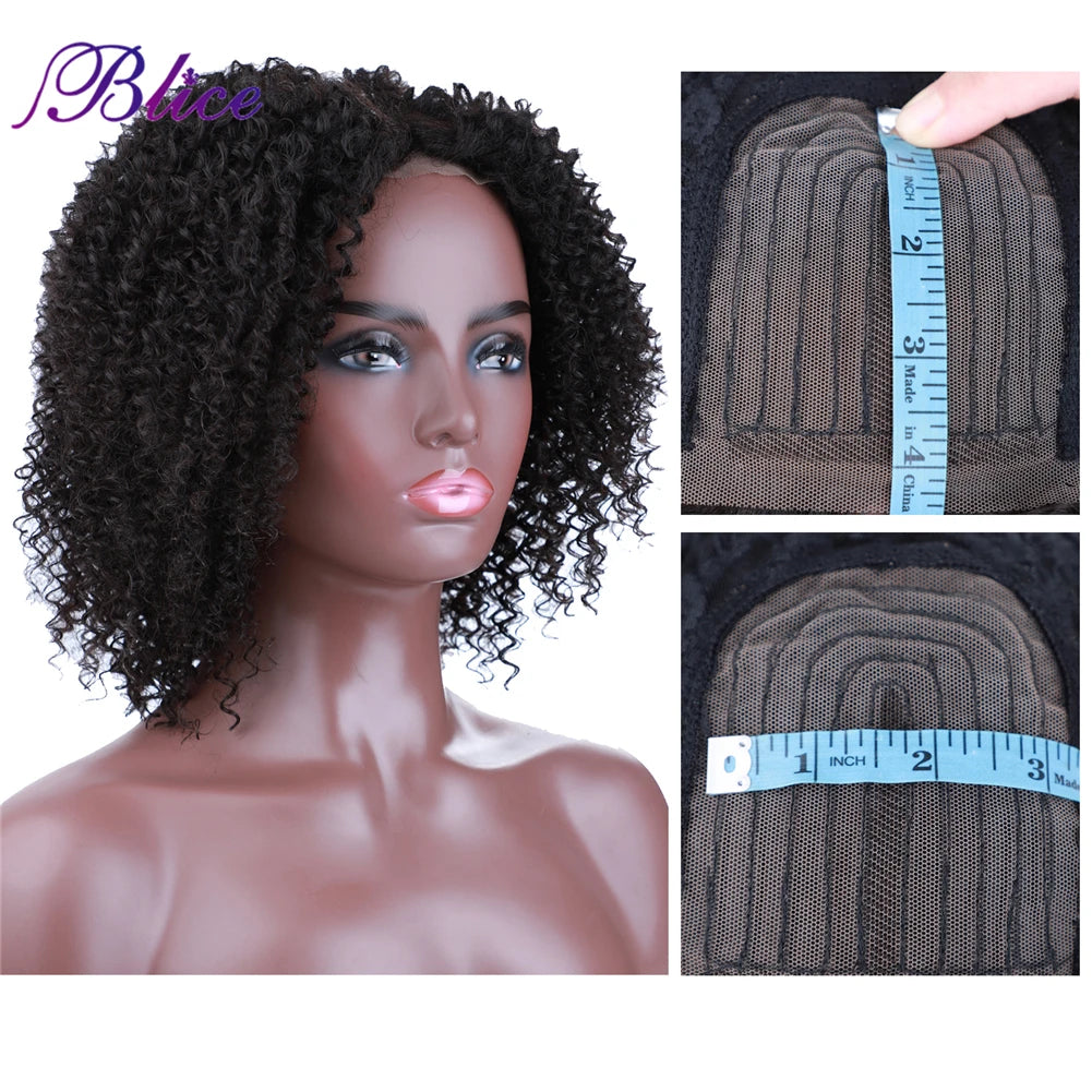 Blice Afro Kinky Curly Middle Part Closure Wig
