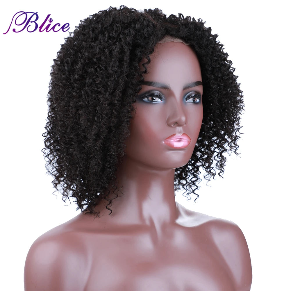 Blice Afro Kinky Curly Middle Part Closure Wig