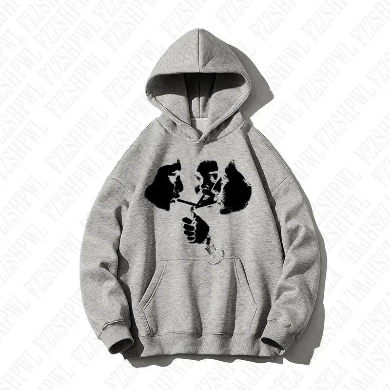 2000s Goth Harajuku Graphic Print Y2K Hooded Sweatshirt