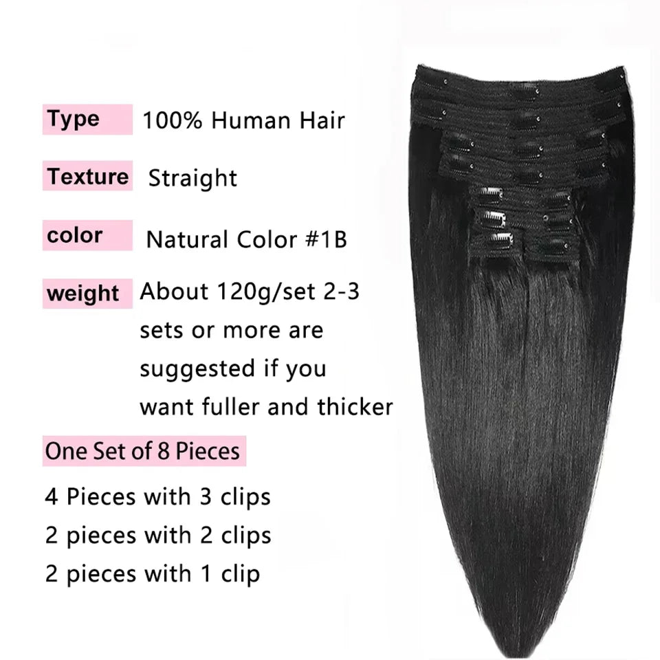 Clip In Hair Extensions Human Hair