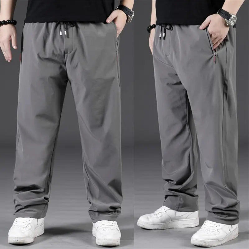 8XL Casual Pants Mens Straight Loose Trousers