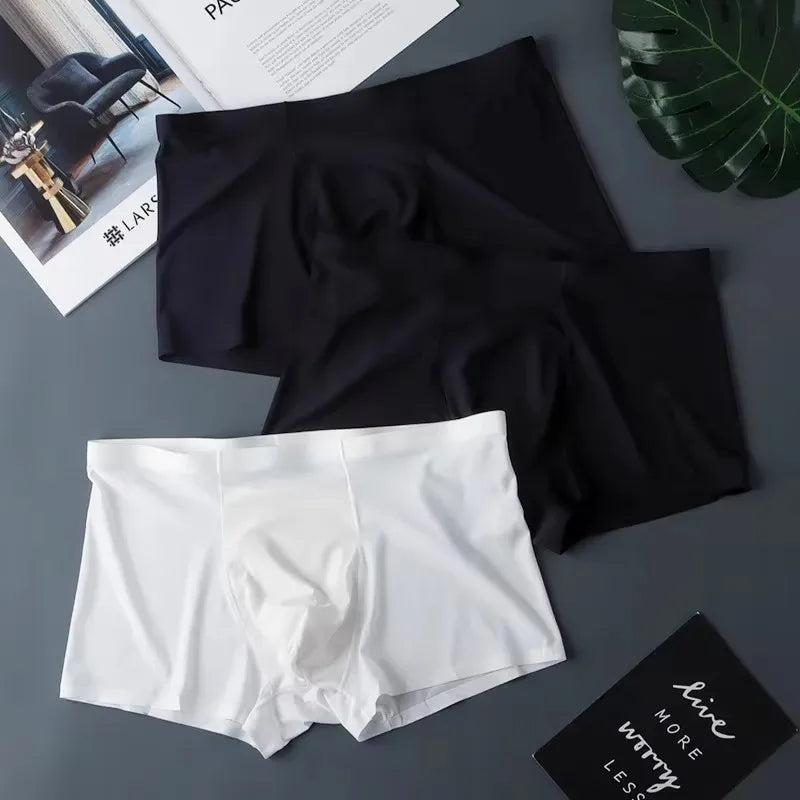 3pcs/pack U Pouch Mens Seamless Ice Silk Boxer