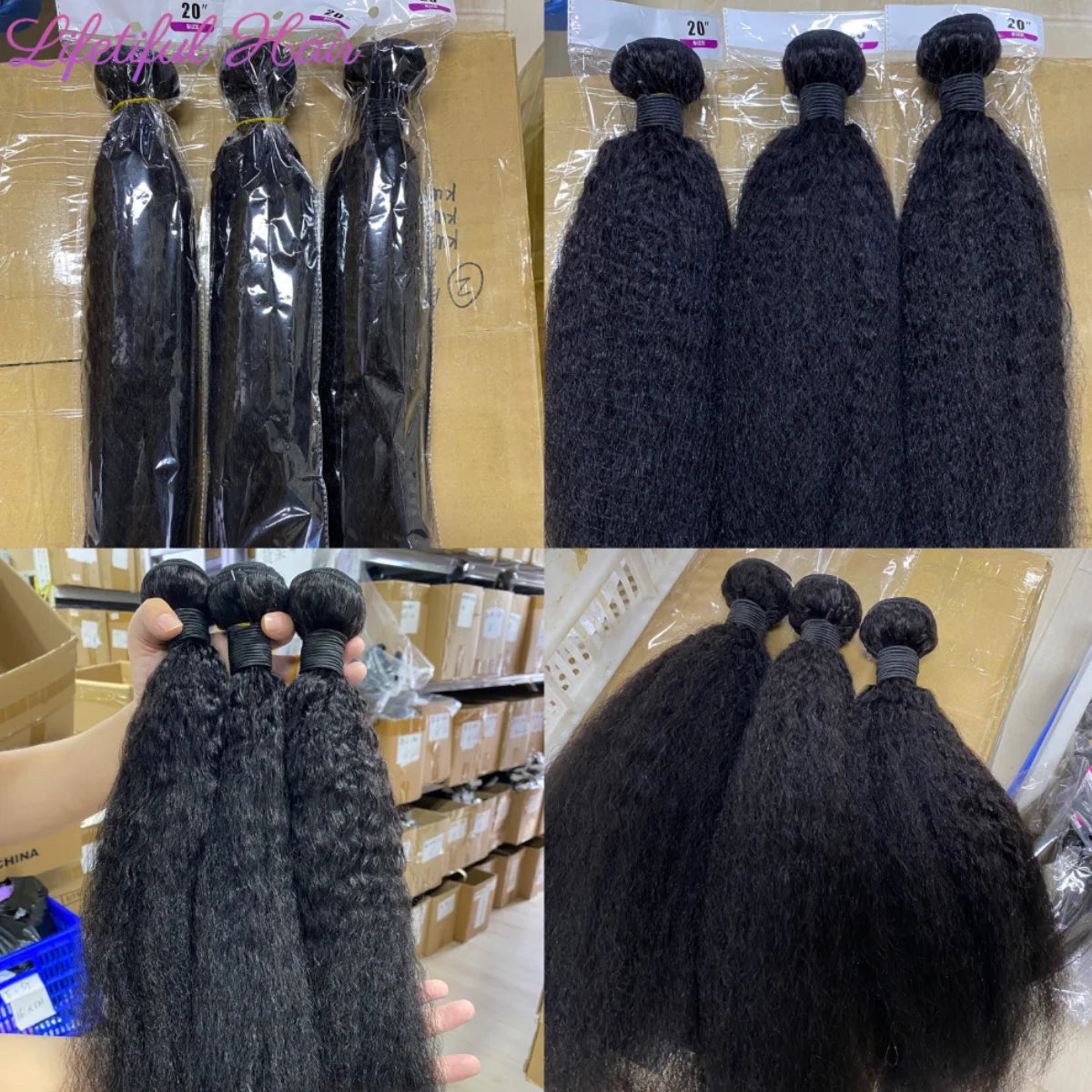 Kinky Straight Human Hair Bundles