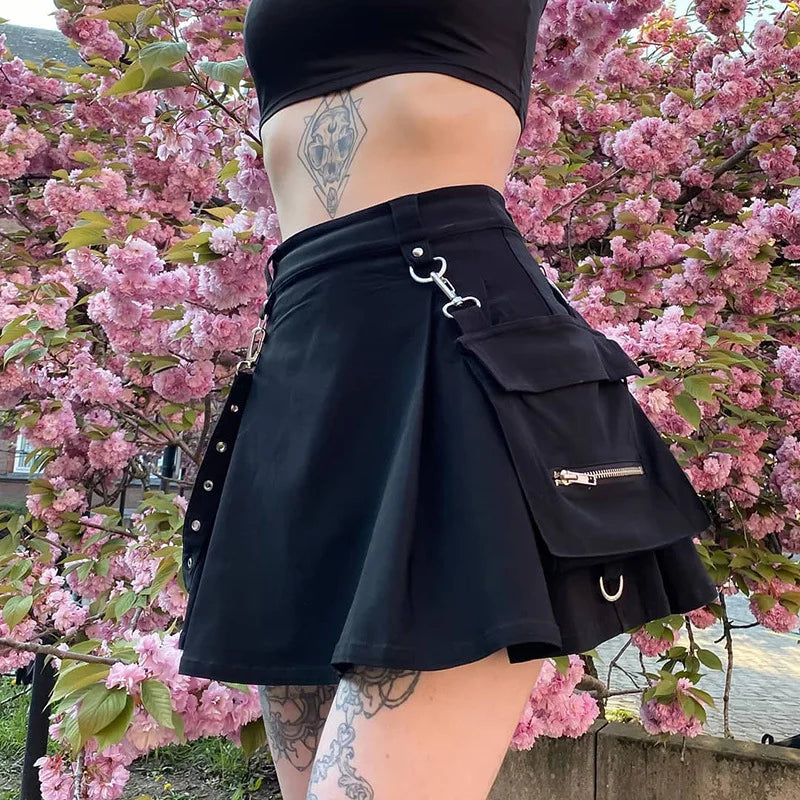 High Waist Harajuku Punk Skirt