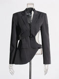 TWOTWINSTYLE Hollow Out Backless Slimming Blazers