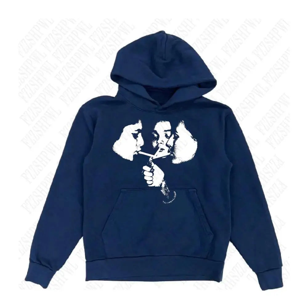 2000s Goth Harajuku Graphic Print Y2K Hooded Sweatshirt