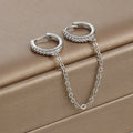 Crystal Chain Drop Earrings Stainless Steel
