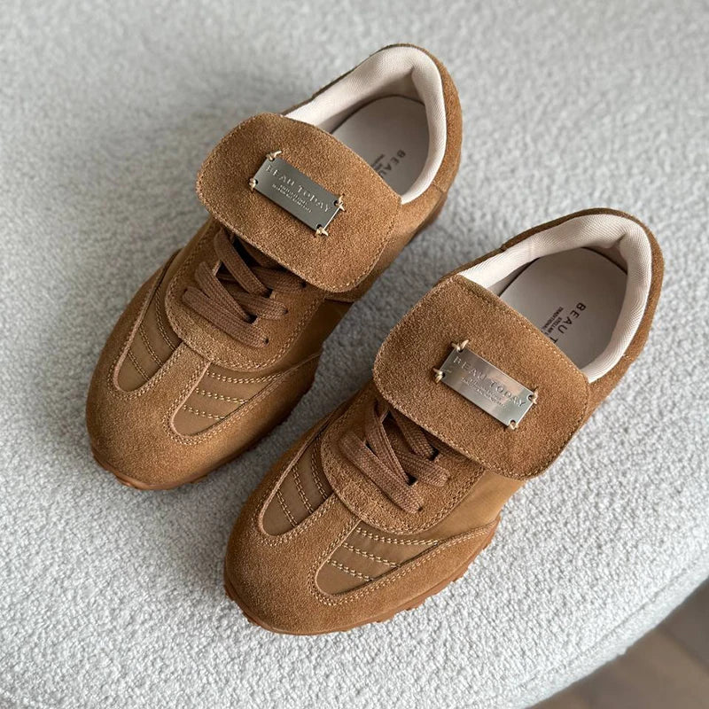 Fashion Trainers Women Cow Suede Sneakers