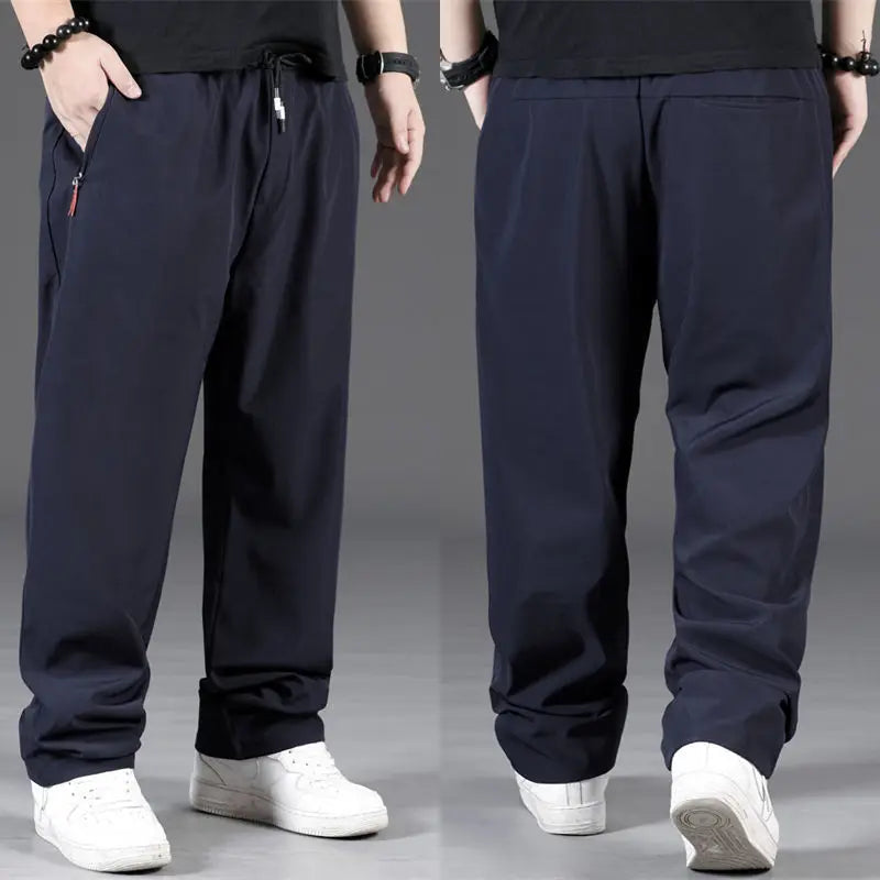 8XL Casual Pants Mens Straight Loose Trousers