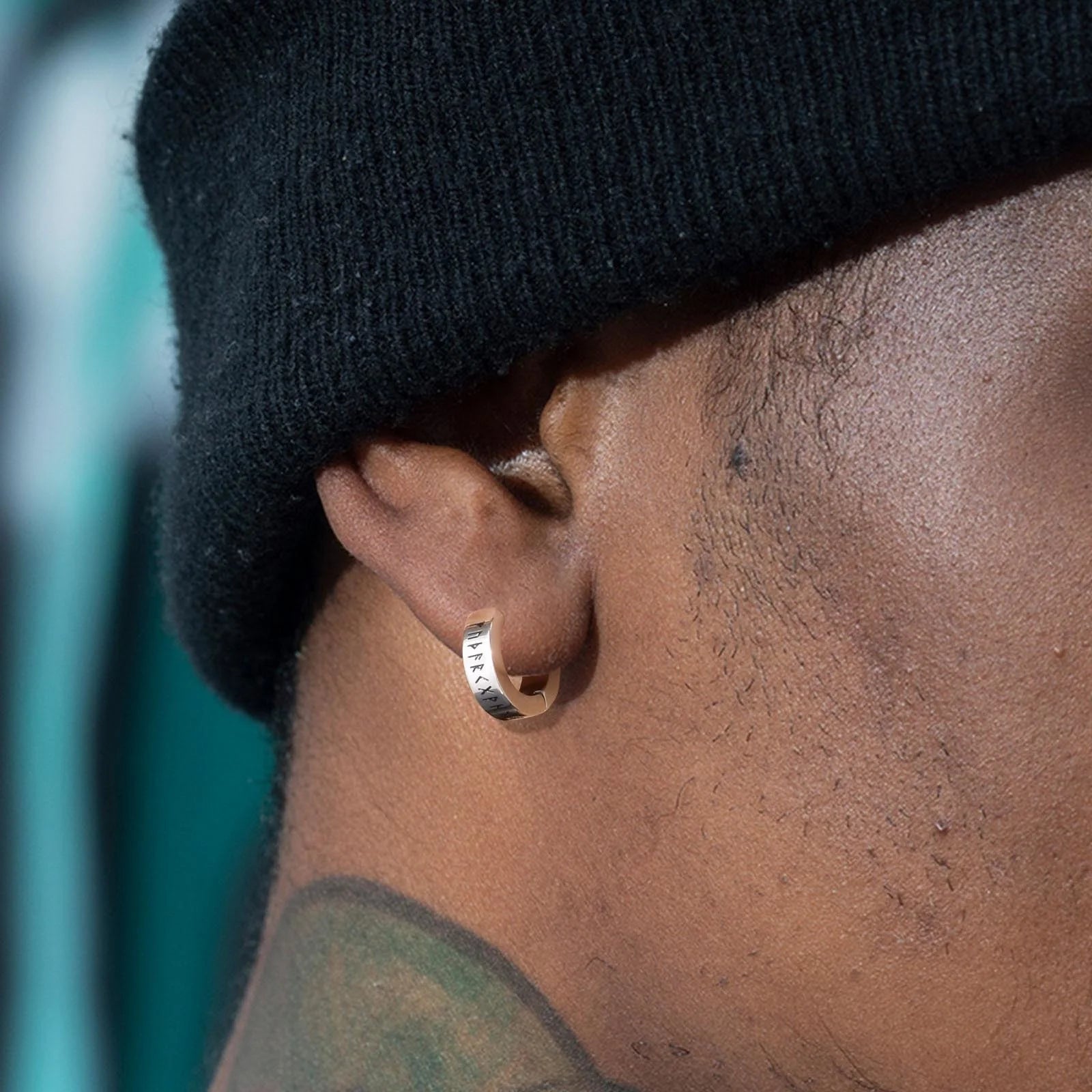 Mens Norse Viking Runes Ear Clips Earrings