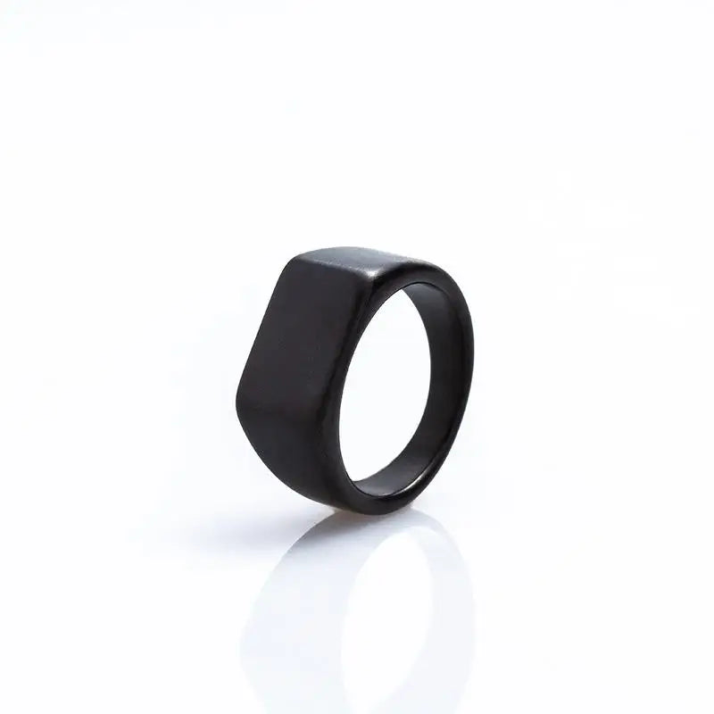 Classic Frosted/Smooth Tops Men's  Signet Ring