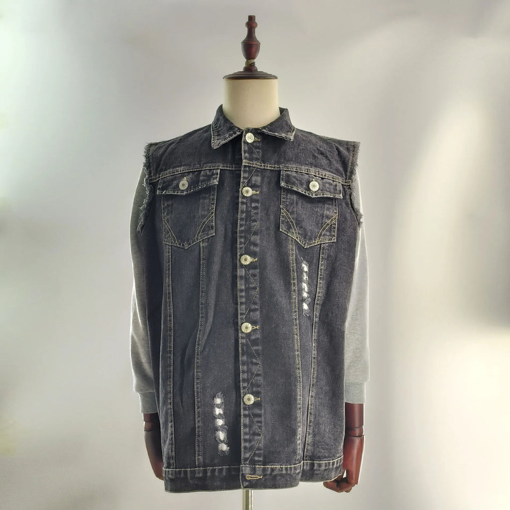 Denim Skull Jean Motorcycle Vest