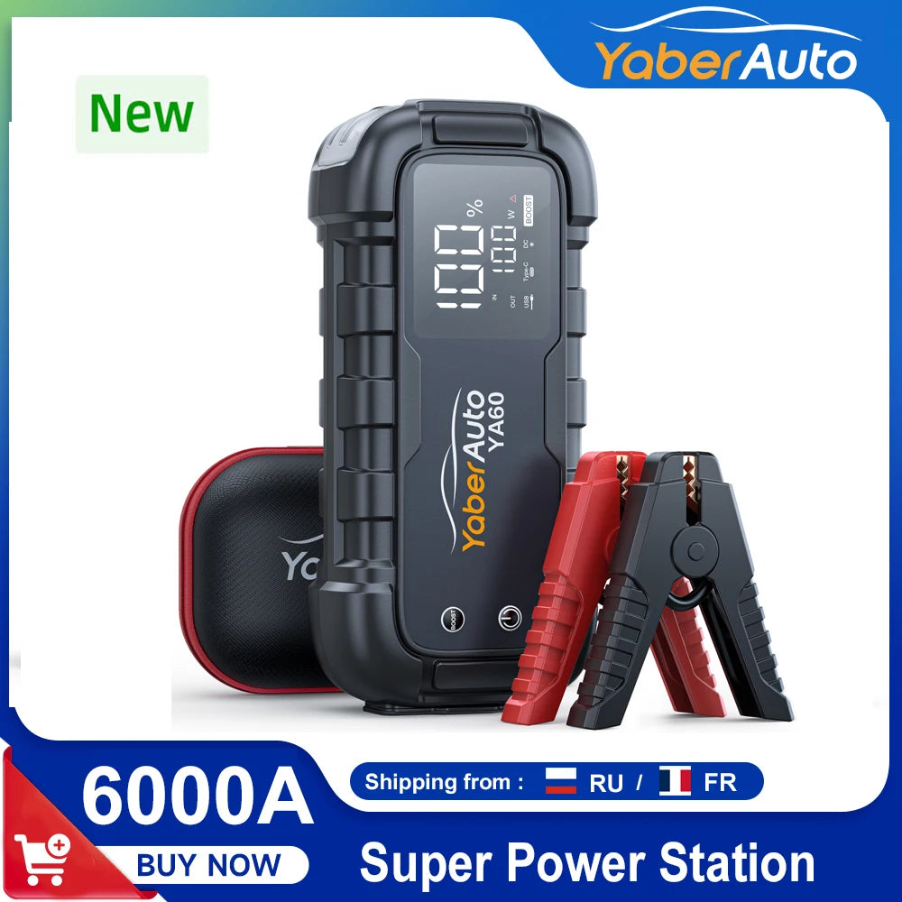 6000A Jump Starter 150W DC Car Battery Charger