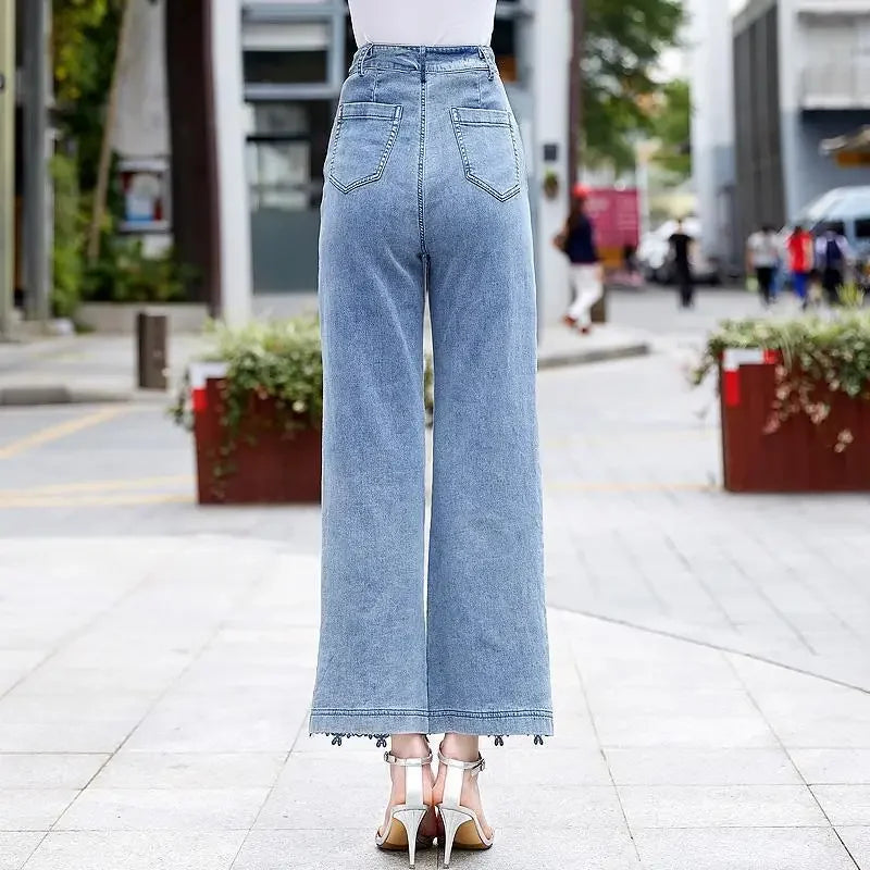 High Waist Fashion Lace Front Jeans