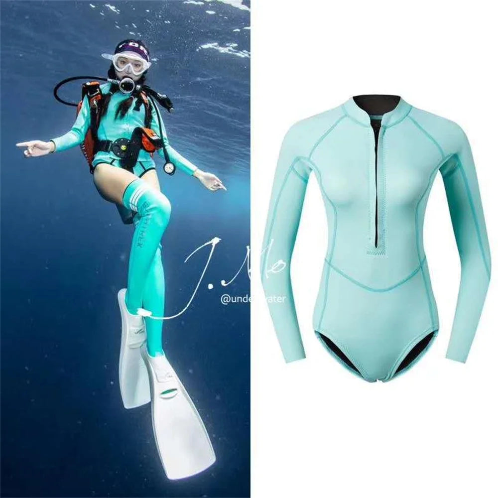Summer Women 2MM Neoprene Bikini Wetsuit With Stocking Set