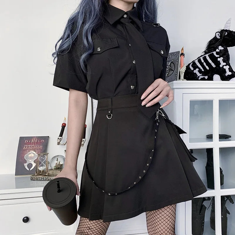 High Waist Harajuku Punk Skirt