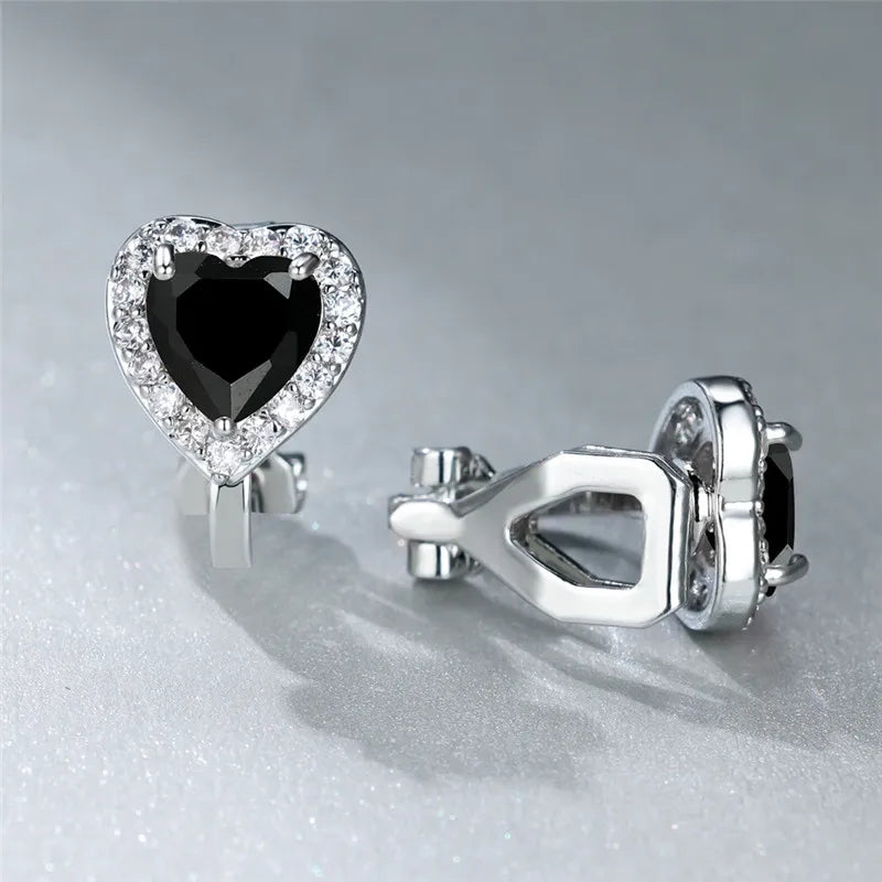 Female Cute Small Clip Earrings White Zircon Round Stone Earrings