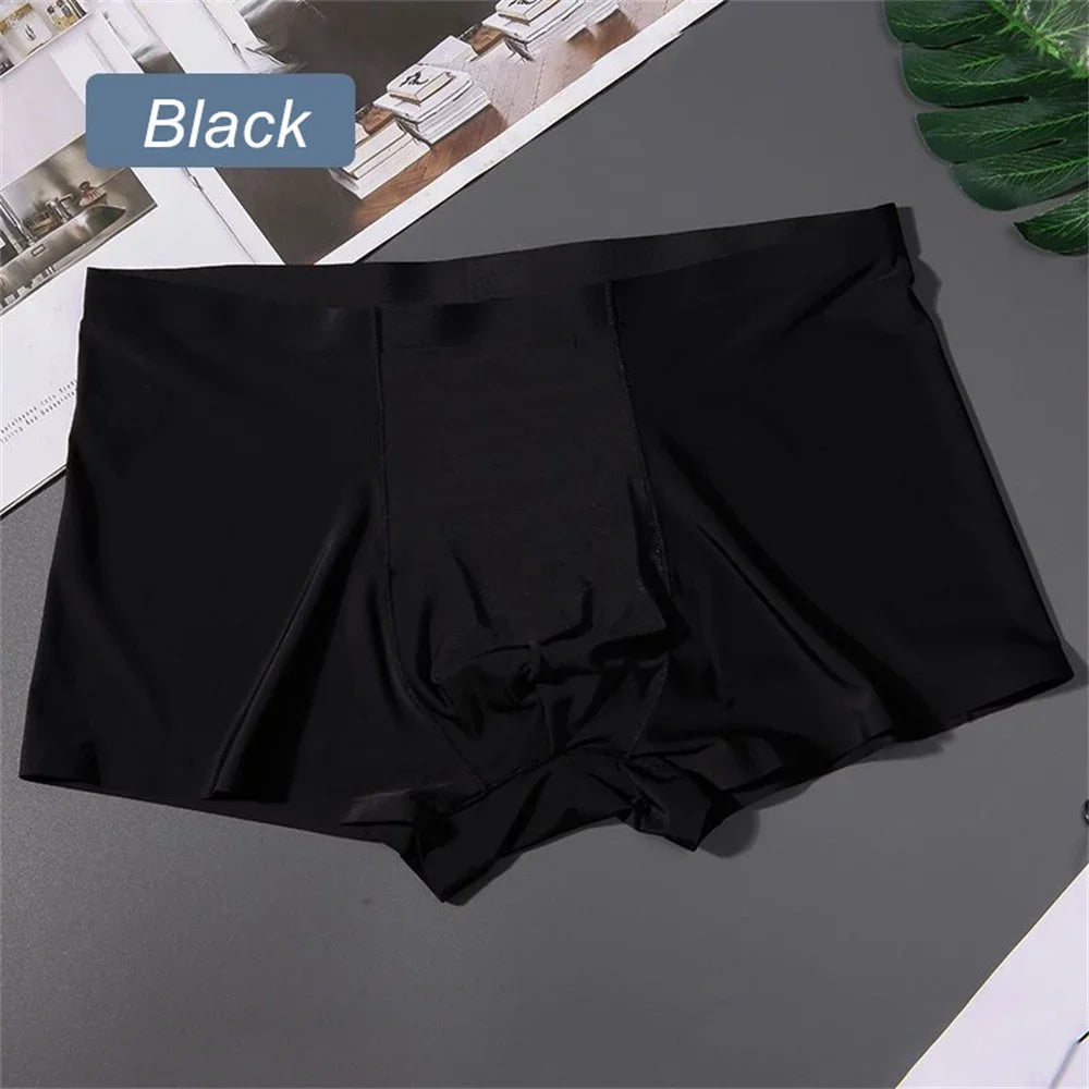 3pcs/pack U Pouch Mens Seamless Ice Silk Boxer