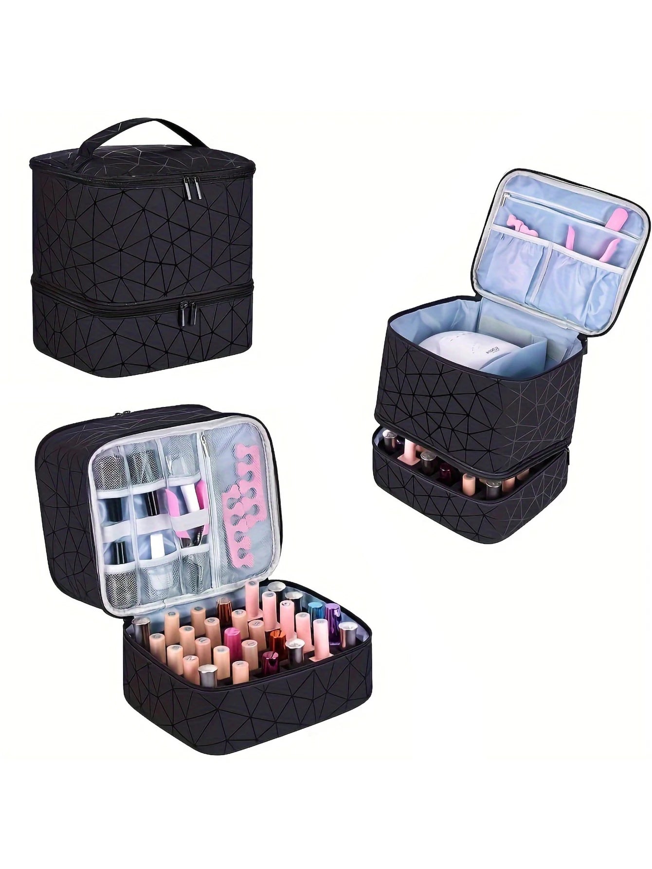 Women's Portable Double-layer Nail Polish Storage Bag