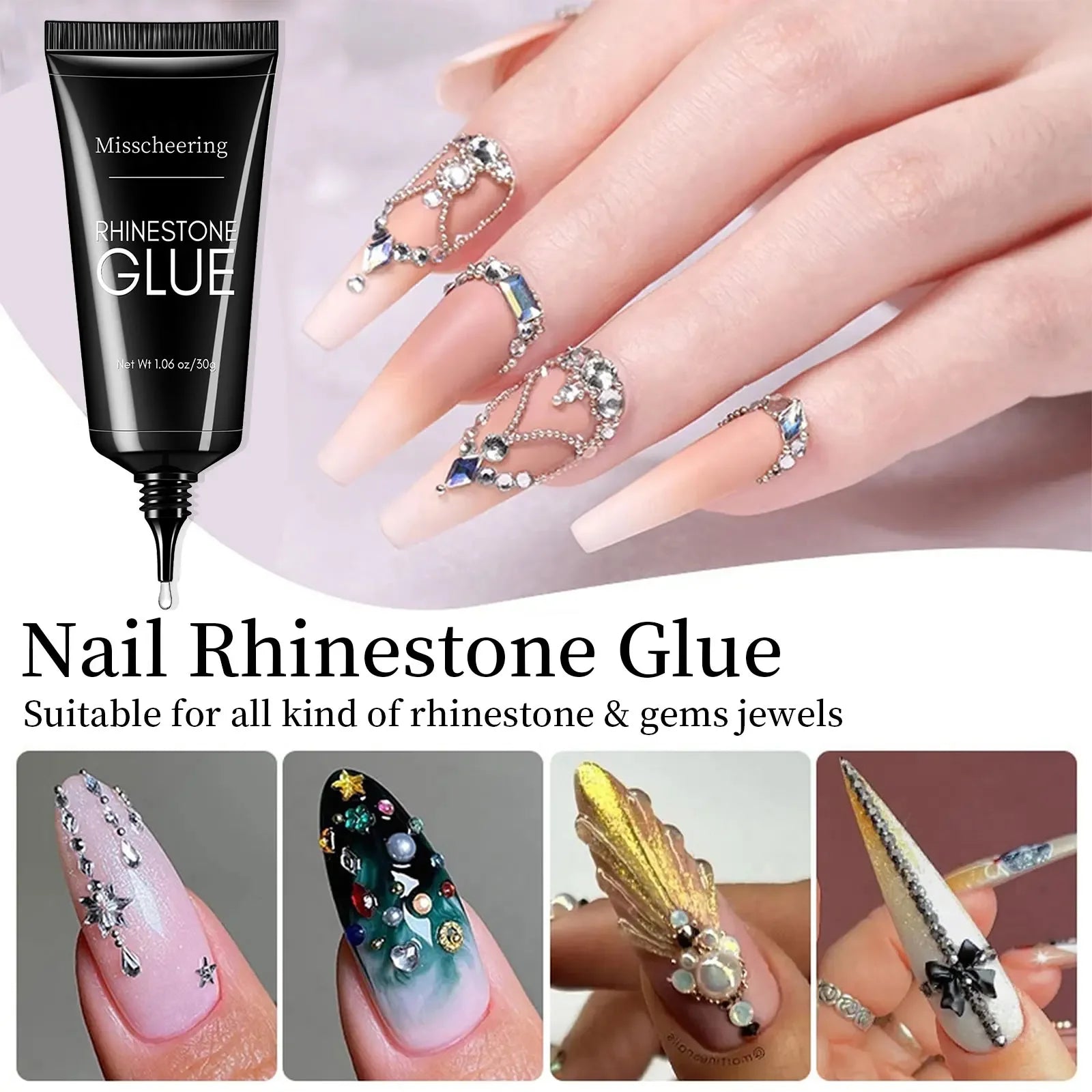 Super Strong Gel Nail Glue  3D Nails Bling Decorations