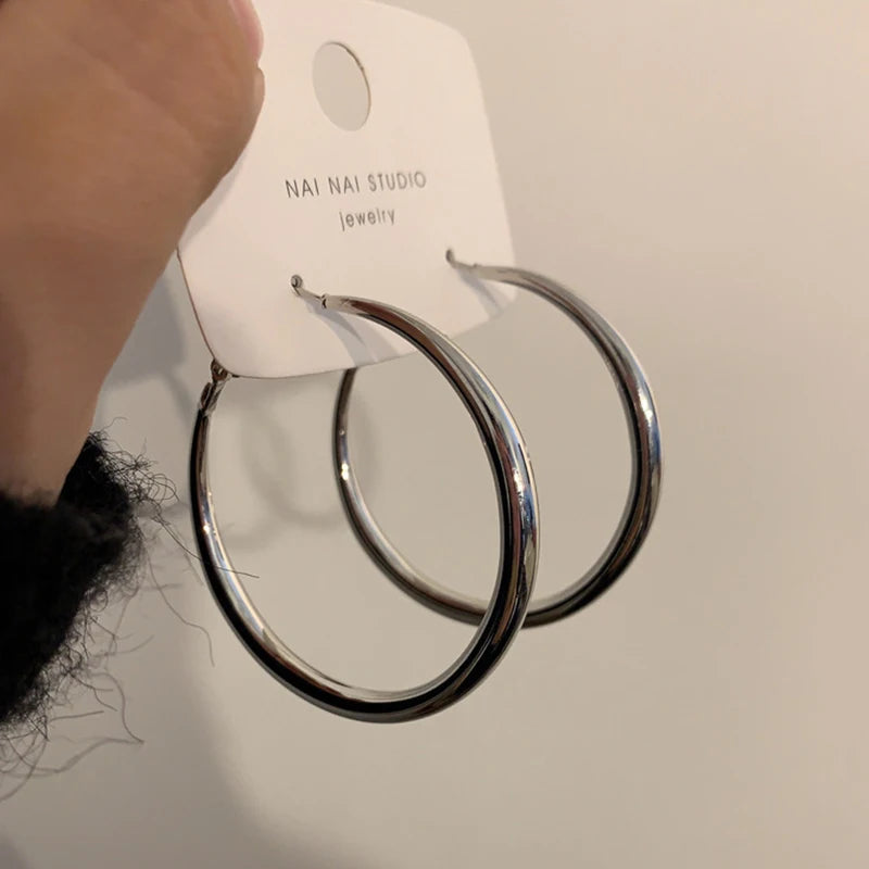 Oversized Chain Hoop Earrings
