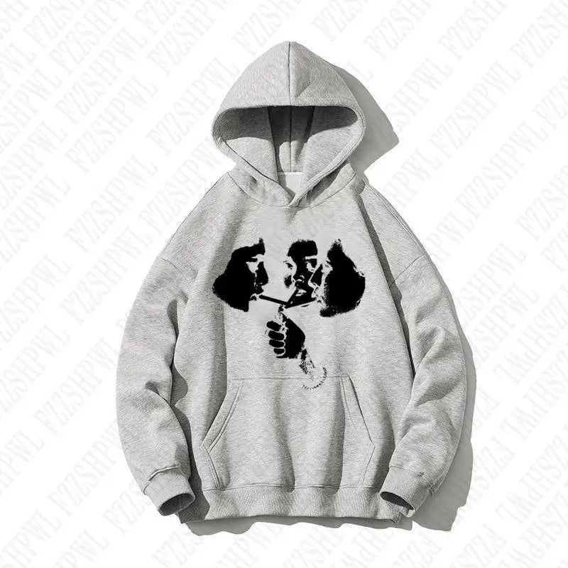 2000s Goth Harajuku Graphic Print Y2K Hooded Sweatshirt