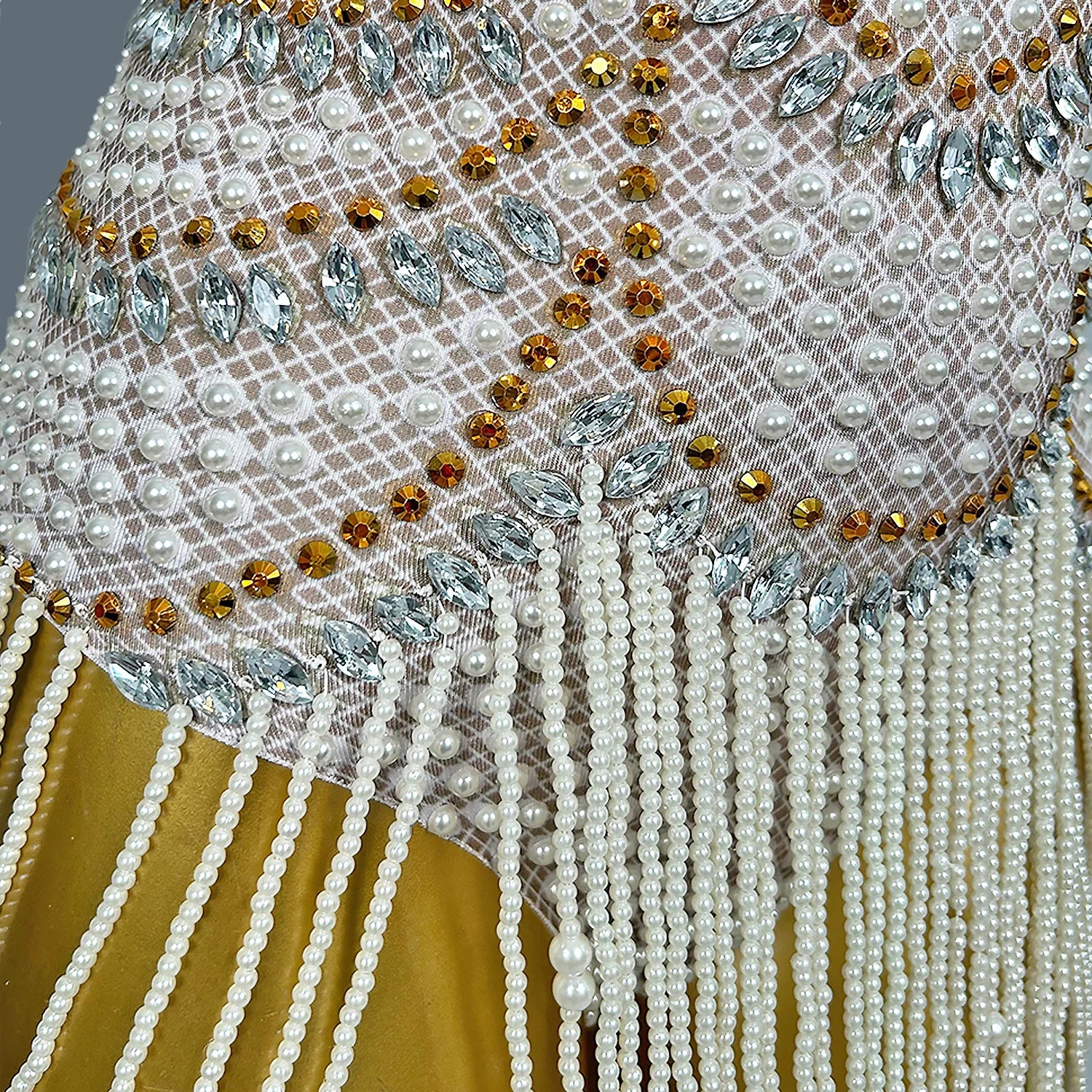 White Beaded Pearls Bodysuit