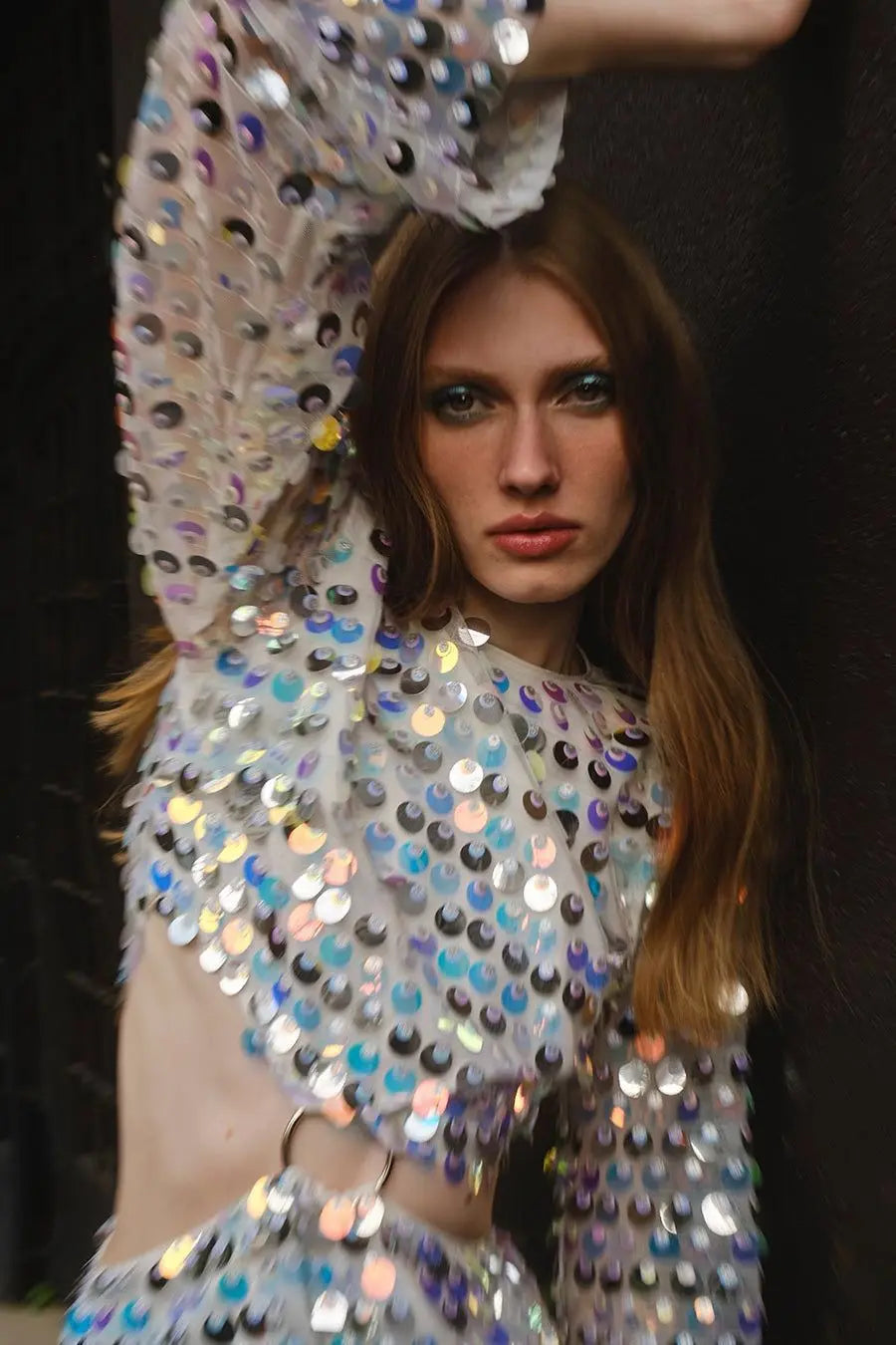 Sequins Hollow Out Mini Dress