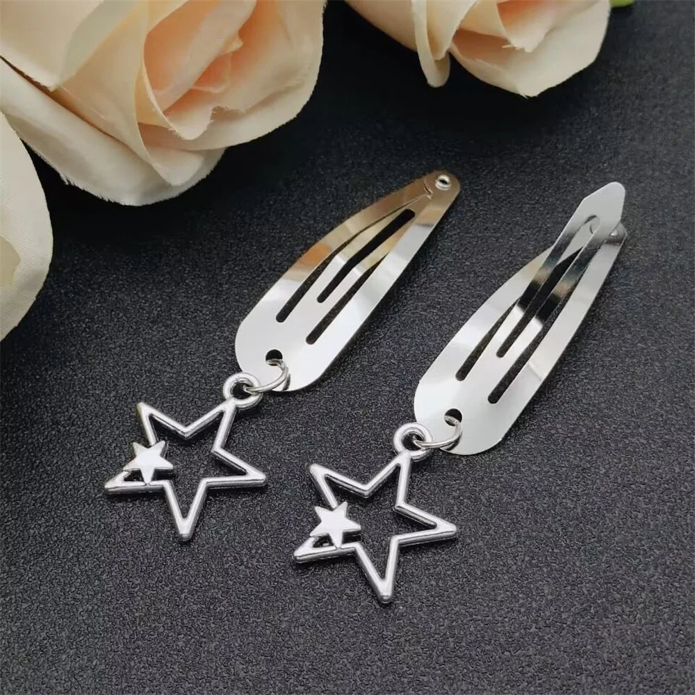 Fashion Metal Geometry Pendant Hair Clip