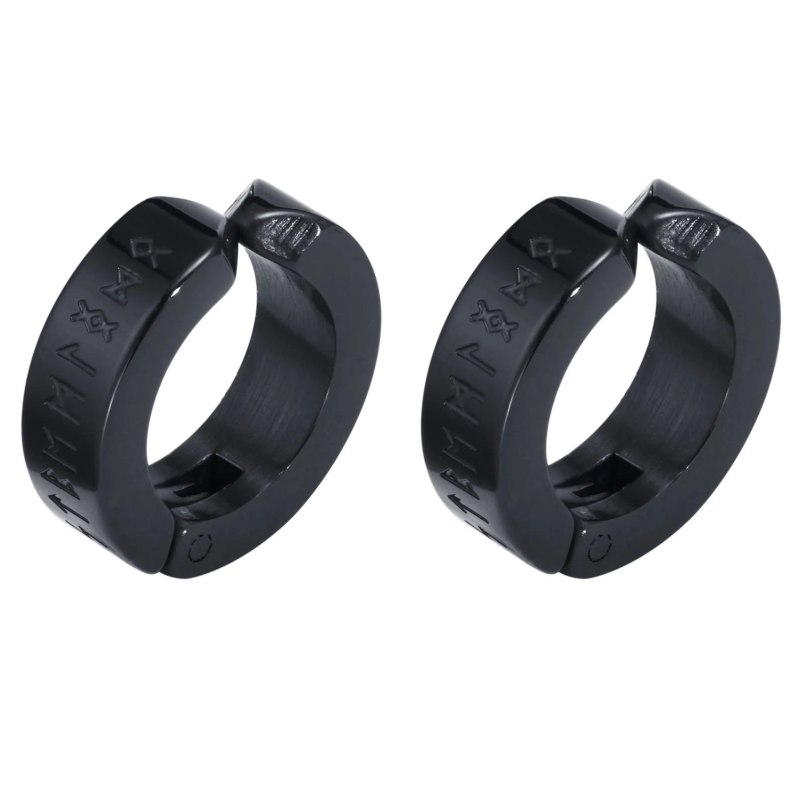 Mens Norse Viking Runes Ear Clips Earrings