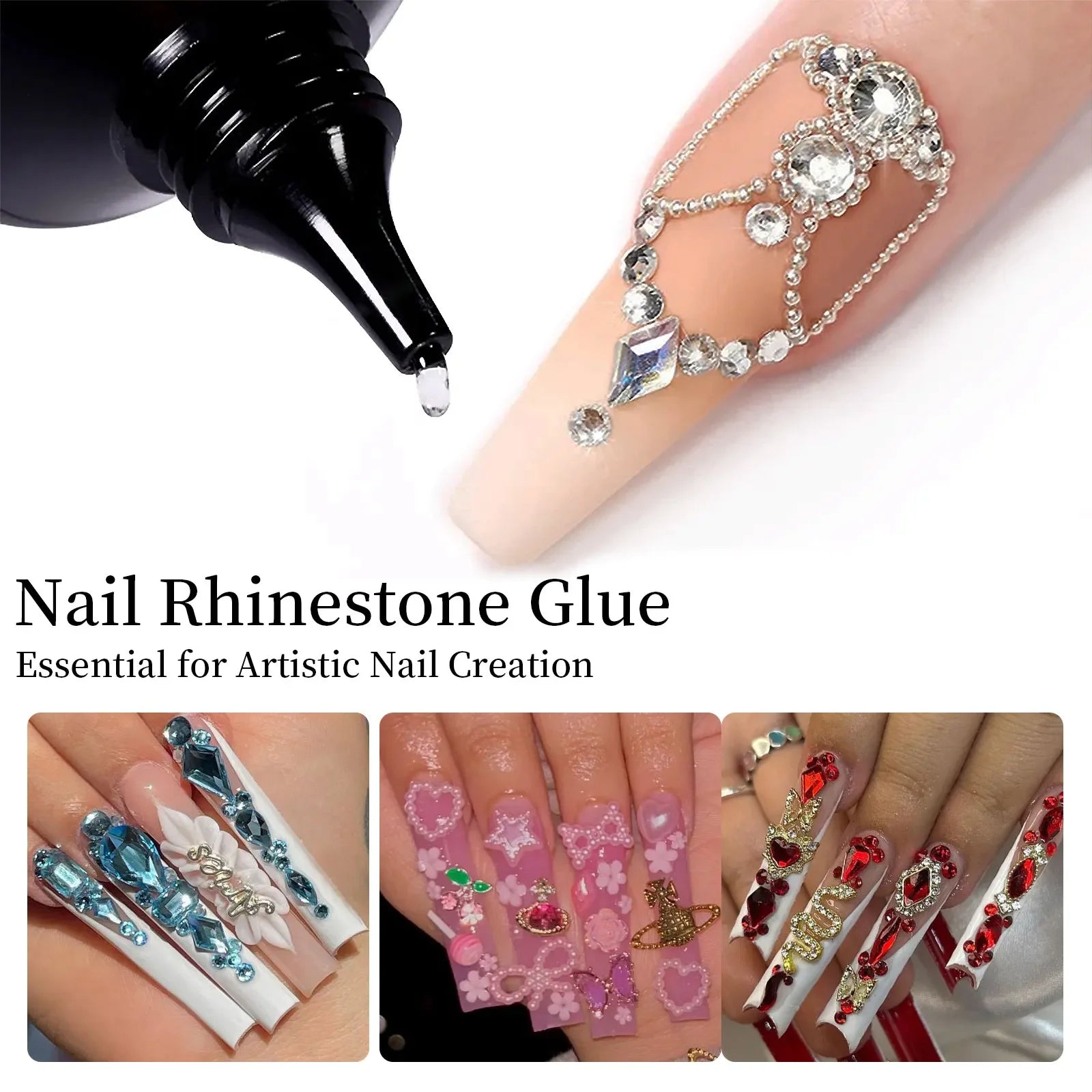 Super Strong Gel Nail Glue  3D Nails Bling Decorations