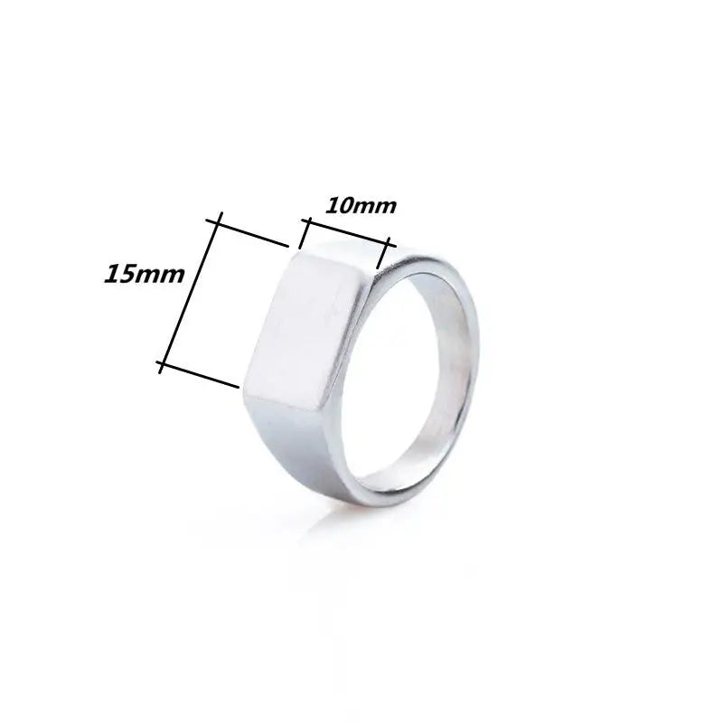 Classic Frosted/Smooth Tops Men's  Signet Ring