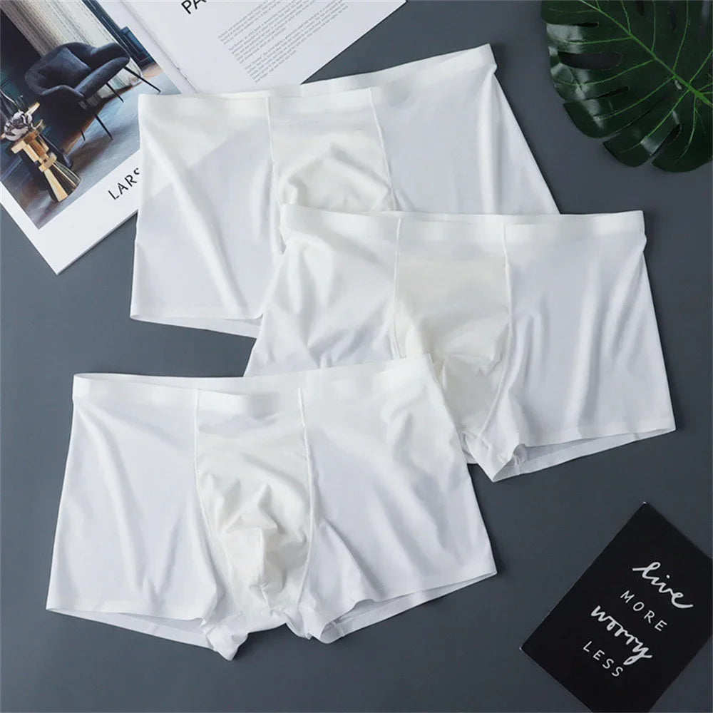 3pcs/pack U Pouch Mens Seamless Ice Silk Boxer
