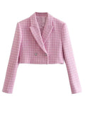 Klacwaya Tweed Set 2 Piece Chic Blazer Sets