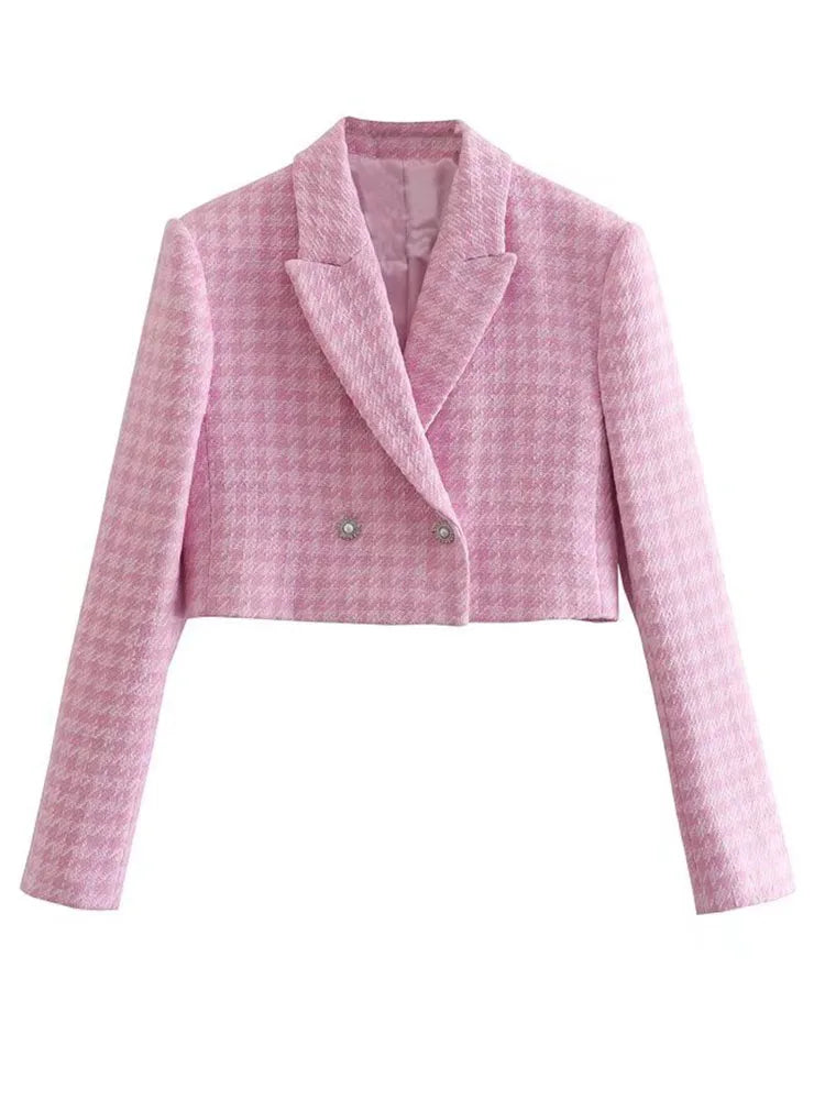 Klacwaya Tweed Set 2 Piece Chic Blazer Sets