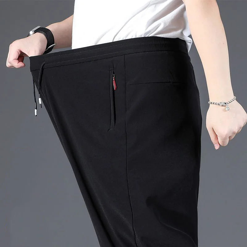 8XL Casual Pants Mens Straight Loose Trousers