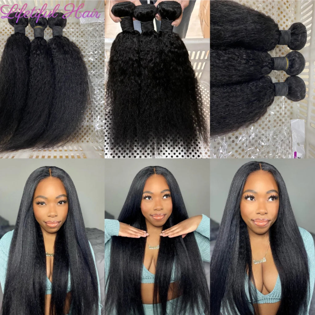 Kinky Straight Human Hair Bundles