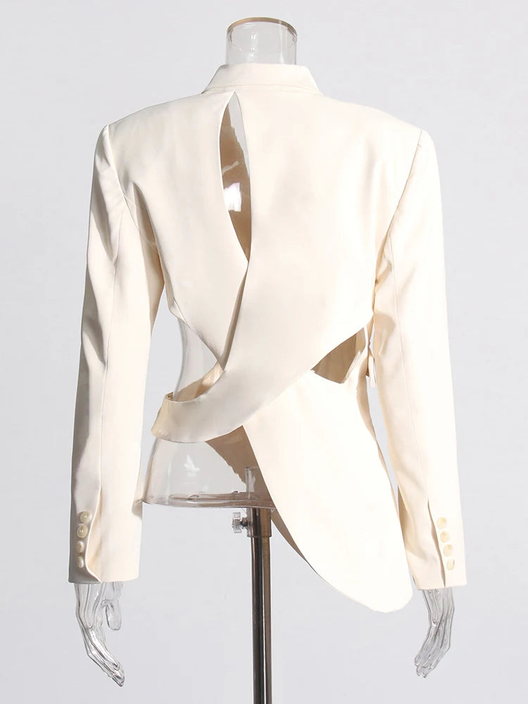 TWOTWINSTYLE Hollow Out Backless Slimming Blazers
