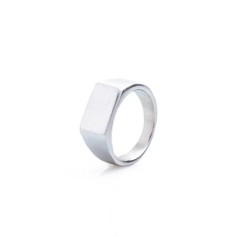 Classic Frosted/Smooth Tops Men's  Signet Ring