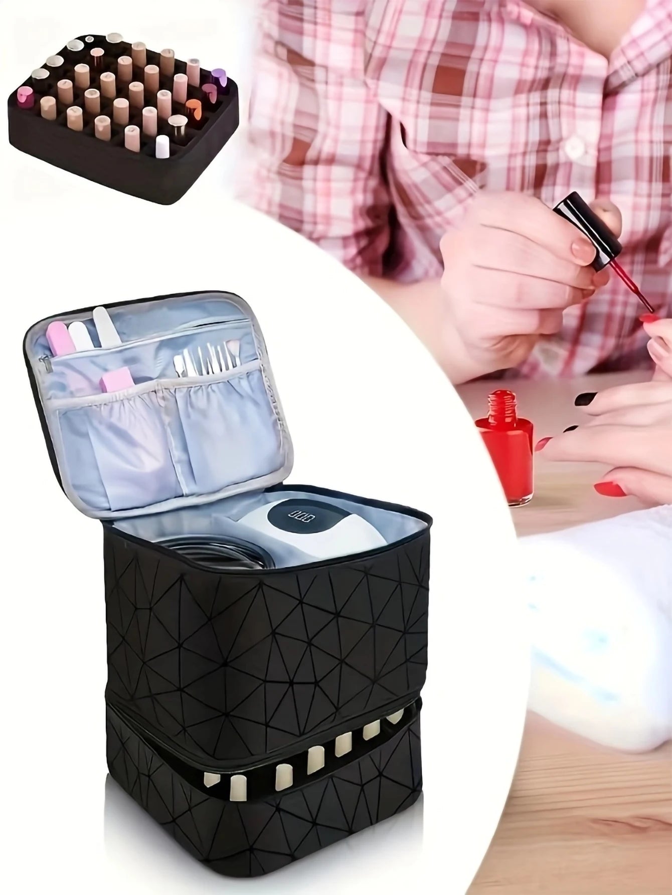 Women's Portable Double-layer Nail Polish Storage Bag