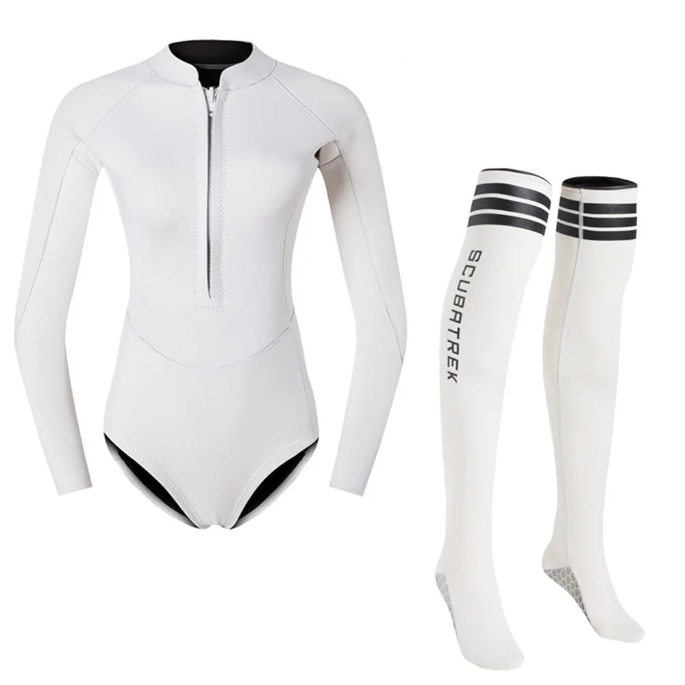 Summer Women 2MM Neoprene Bikini Wetsuit With Stocking Set
