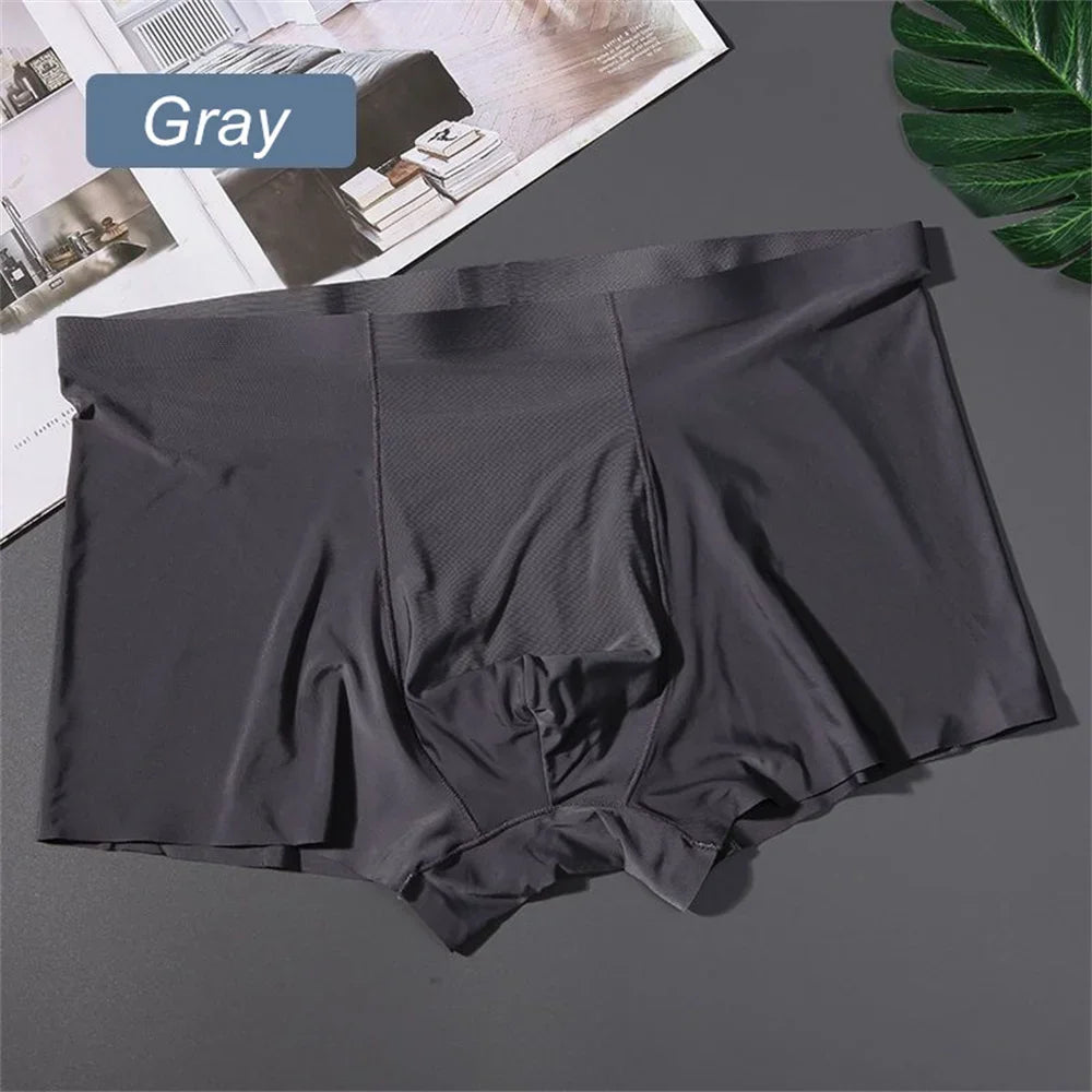 3pcs/pack U Pouch Mens Seamless Ice Silk Boxer