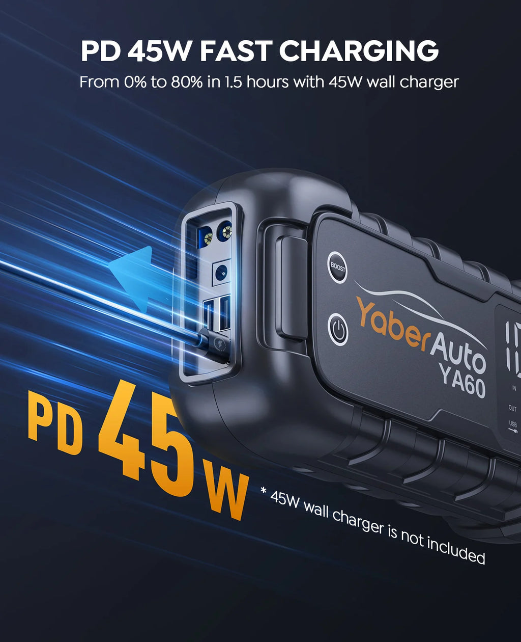 6000A Jump Starter 150W DC Car Battery Charger