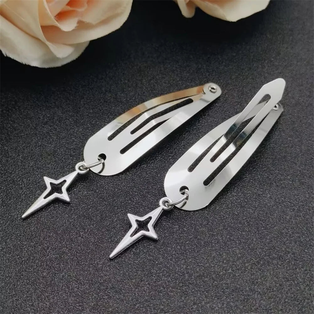 Fashion Metal Geometry Pendant Hair Clip