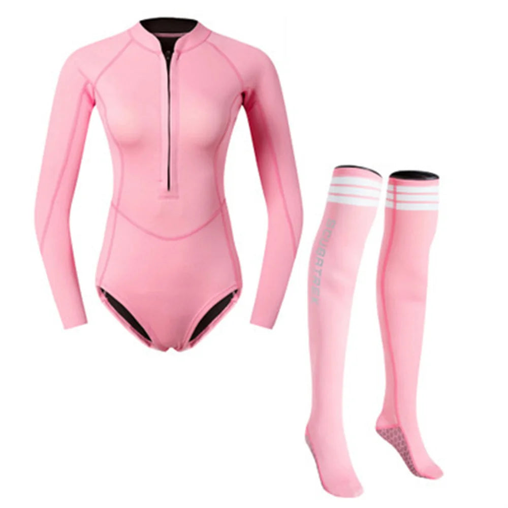 Summer Women 2MM Neoprene Bikini Wetsuit With Stocking Set