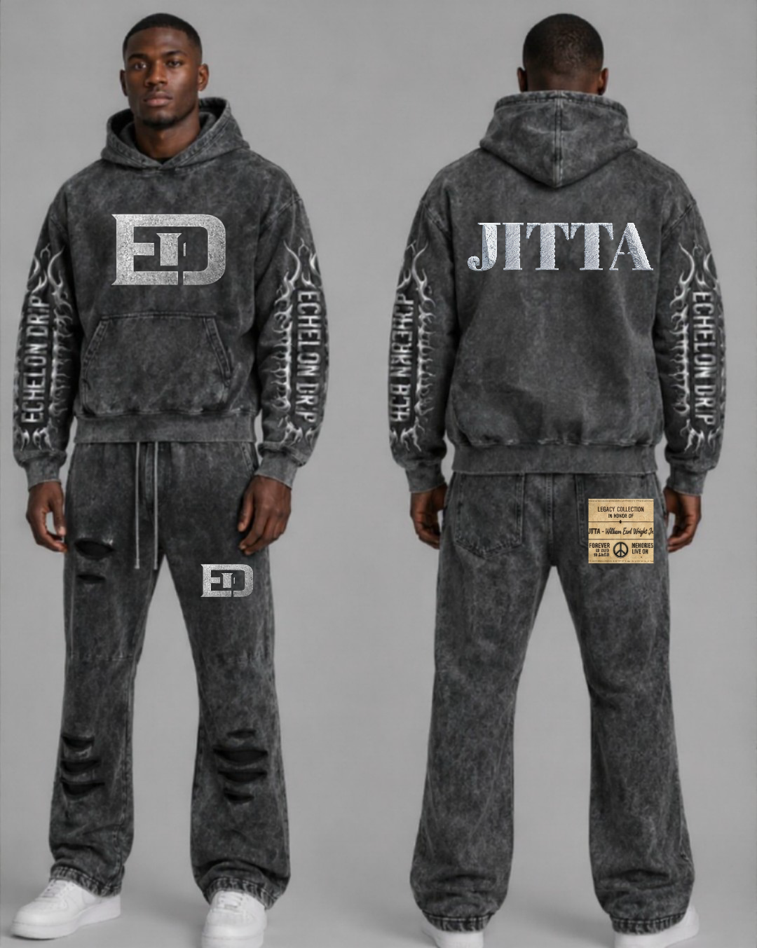 The Jitta Collection - ROPPED HOODY FLEECE SET