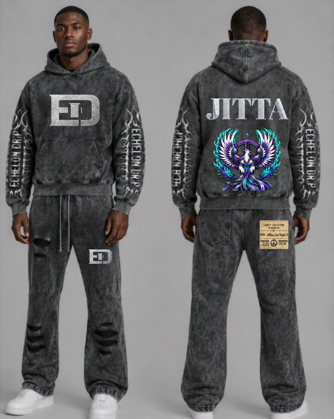 The Jitta Collection - PHOENIX ROPPED HOODY FLEECE SET