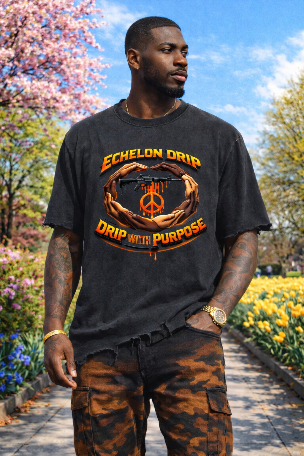 Vintage Wash Boxy Distressed Hem T-Shirt